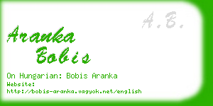 aranka bobis business card